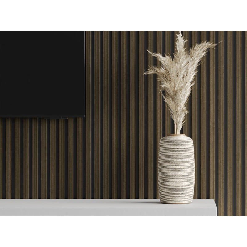 Mexen Lam-B nástenné lamely 275 x 30 cm, HDF doska 4 mm, technická dyha, Kráľovský Eben - S100-275307-3015-020