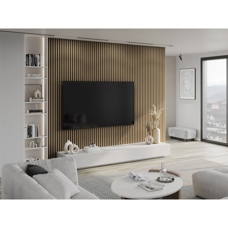 Mexen Lam-F akustické nástenné lamely 275 x 30 cm, plsť 8 mm, technická dyha, Ušľachtilý Dub - S105-275307-3015-004