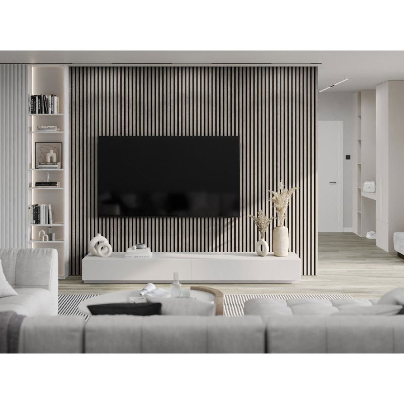 Mexen Lam-F stenové akustické lamely 275 x 30 cm, plsť 8 mm, technická dyha, Sivý Dub - S105-275307-3015-005