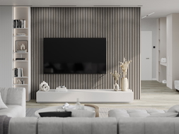 Mexen Lam-F stenové akustické lamely 275 x 30 cm, plsť 8 mm, technická dyha, Sivý Dub - S105-275307-3015-005