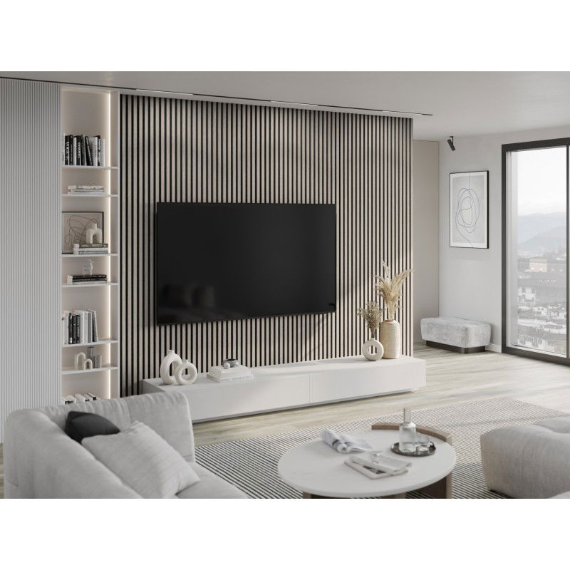 Mexen Lam-F stenové akustické lamely 275 x 30 cm, plsť 8 mm, technická dyha, Sivý Dub - S105-275307-3015-005