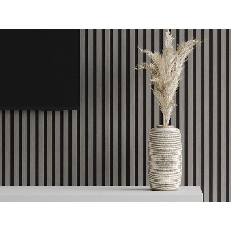 Mexen Lam-F stenové akustické lamely 275 x 30 cm, plsť 8 mm, technická dyha, Oceľový Dub - S105-275307-3015-006