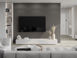 Mexen Lam-F lamely nástenné akustické 275 x 30 cm, plsť 8 mm, technická dyha, Oceľový Dub - S105-275307-3015-006
