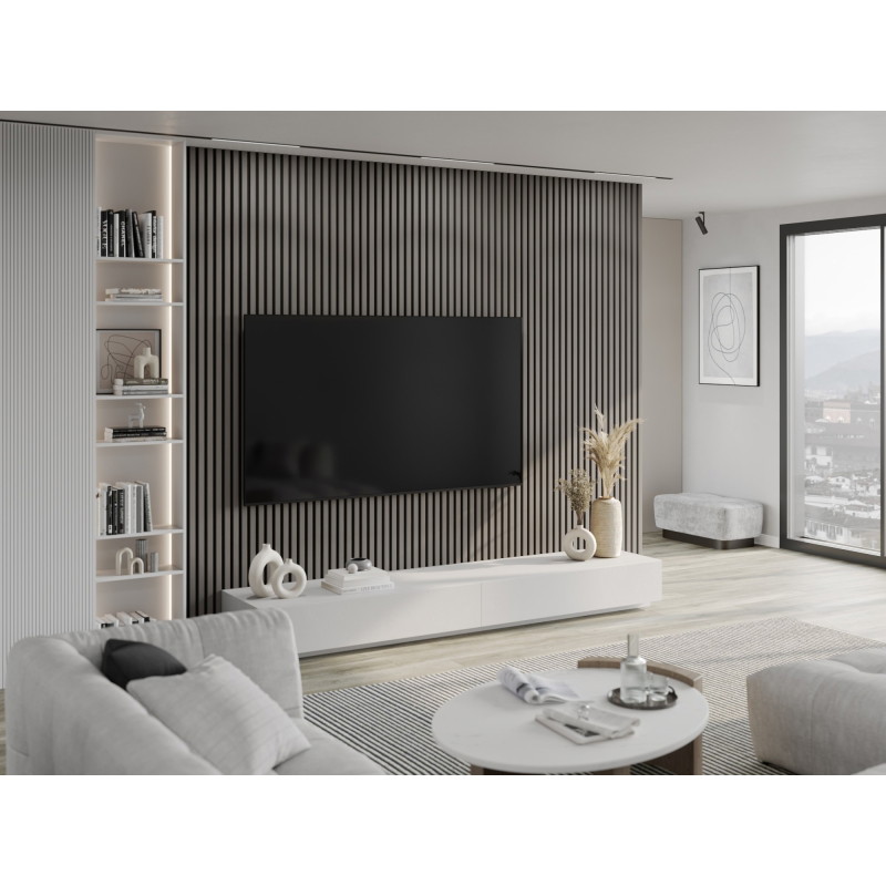 Mexen Lam-F lamely nástenné akustické 275 x 30 cm, plsť 8 mm, technická dyha, Oceľový Dub - S105-275307-3015-006