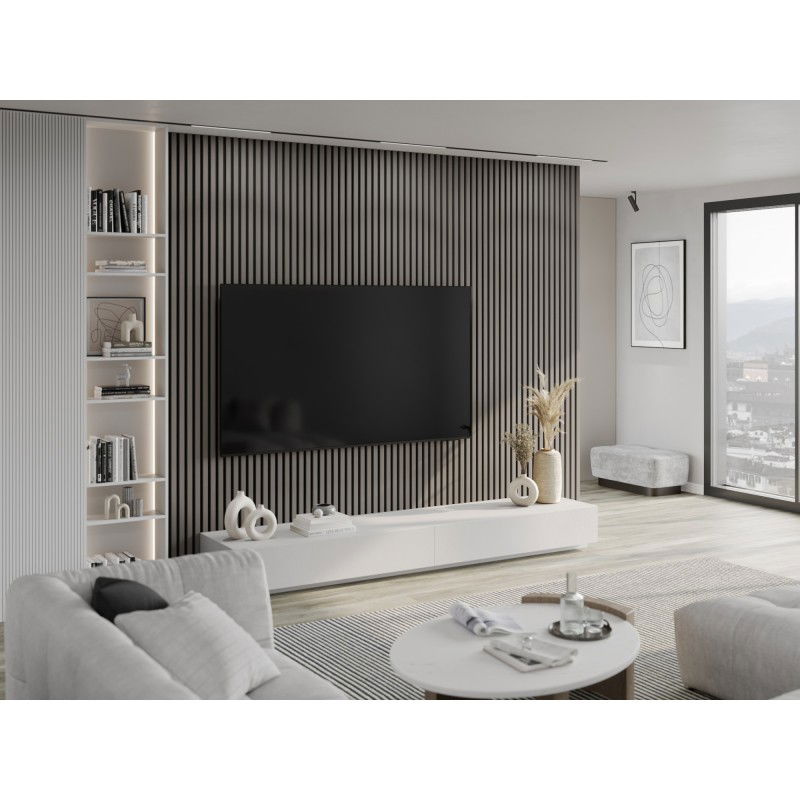 Mexen Lam-F stenové akustické lamely 275 x 30 cm, plsť 8 mm, technická dyha, Oceľový Dub - S105-275307-3015-006