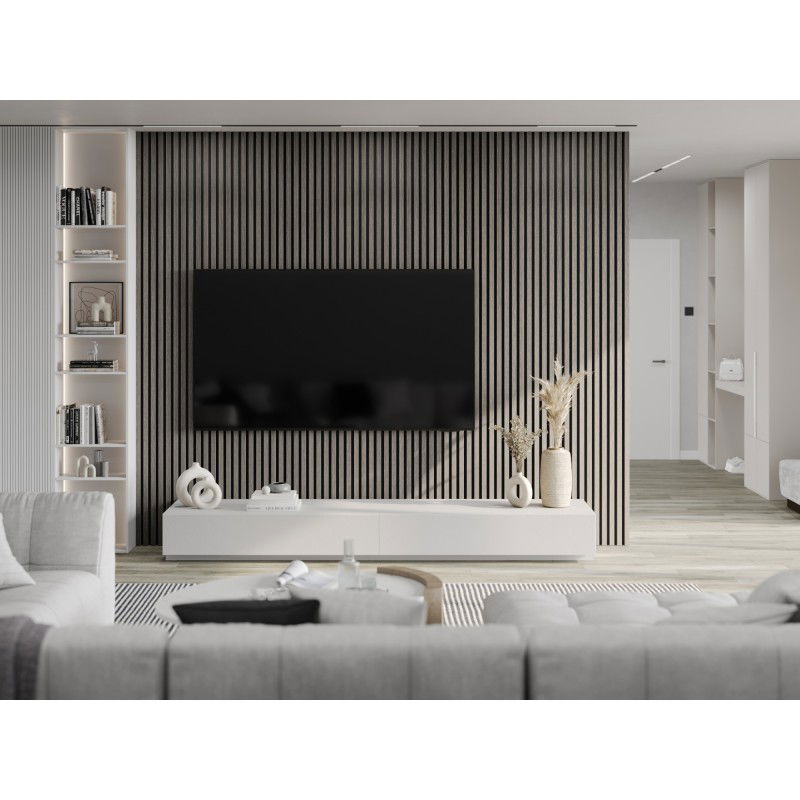 Mexen Lam-F akustické stenové lamely 275 x 30 cm, plsť 8 mm, technická dyha, Strieborný dub - S105-275307-3015-007