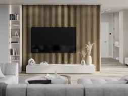 Mexen Lam-F stenové akustické lamely 275 x 30 cm, plsť 8 mm, technická dýha, Ľanový orech - S105-275307-3015-015