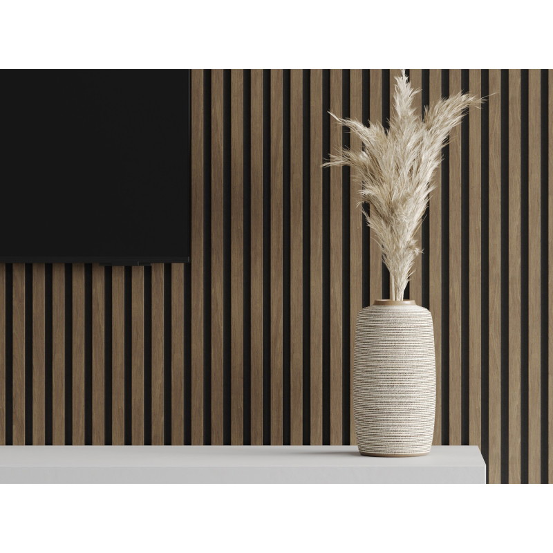 Mexen Lam-F akustické steny lamely 275 x 30 cm, plsť 8 mm, technická dyha, Kakao Orech - S105-275307-3015-018