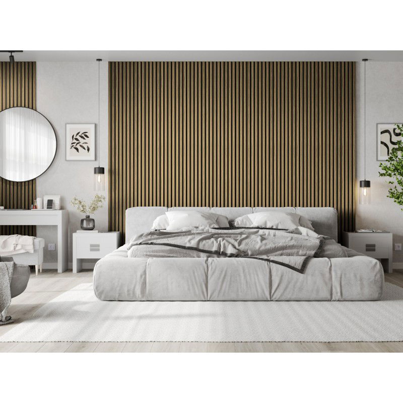 Mexen Lam-F stenové lamely 275 x 30 cm, plsť 8 mm, technická dýha, Svetlý Orech - S105-275307-3015-017