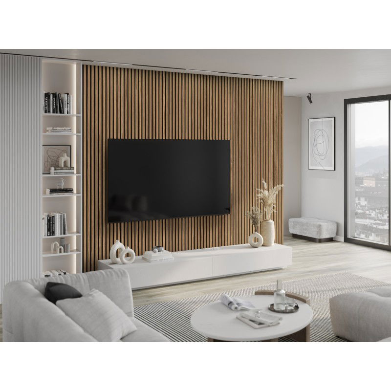 Mexen Lam-F stenové lamely 275 x 30 cm, plsť 8 mm, technická dýha, Svetlý Orech - S105-275307-3015-017