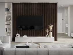 Mexen Lam-F nástenné akustické lamely 275 x 30 cm, filc 8 mm, technická dyha, Eben Hnedý - S105-275307-3015-022