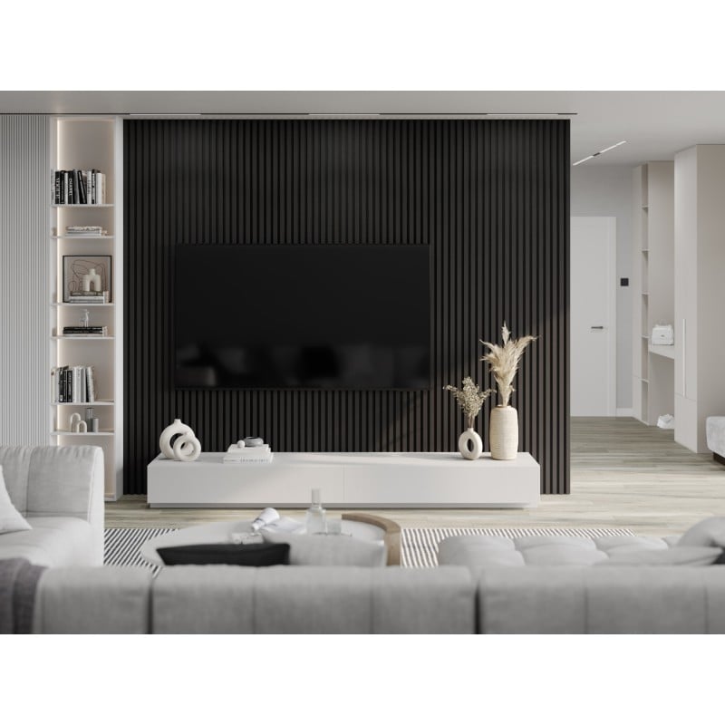 Mexen Lam-F nástenné akustické lamely 275 x 30 cm, plstené 8 mm, technická dyha, Eben čierny - S105-275307-3015-023