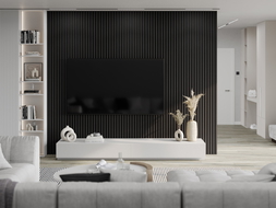 Mexen Lam-F nástenné akustické lamely 275 x 30 cm, plstené 8 mm, technická dyha, Eben čierny - S105-275307-3015-023