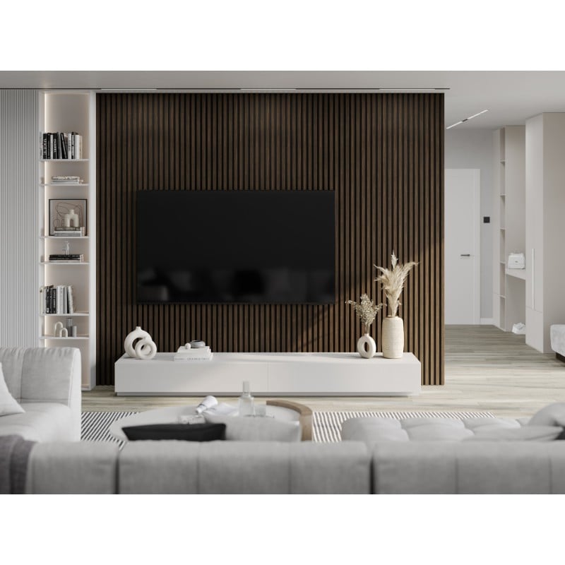 Mexen Lam-F lamele steny akustické 275 x 30 cm, plsť 8 mm, technická dyha, Orech Pálený - S105-275307-3015-024