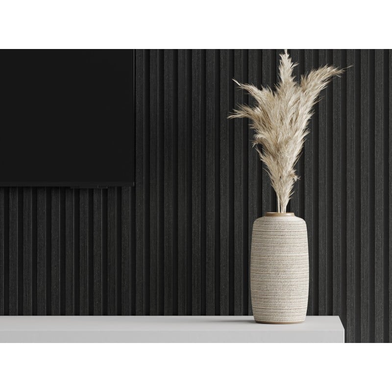 Mexen Lam-F nástenné akustické lamely 275 x 30 cm, plsť 8 mm, technická dyha, Strieborný čierny dub - S105-275307-3015-025