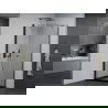 Mexen Pretoria sprchový kút otvárací 100 x 100 cm, transparentný, čierny + vanička Flat, čierna - 852-100-100-70-00-4070B