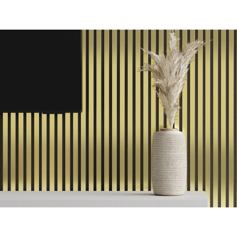 Mexen Lam-F stenové akustické lamely 275 x 31,5 cm, plsť 6 mm, Zlatá - S105-275317-2812-057