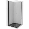Mexen Pretoria sprchový kút otvárací 100 x 100 cm, transparentný, čierny + vanička Flat, čierna - 852-100-100-70-00-4070B