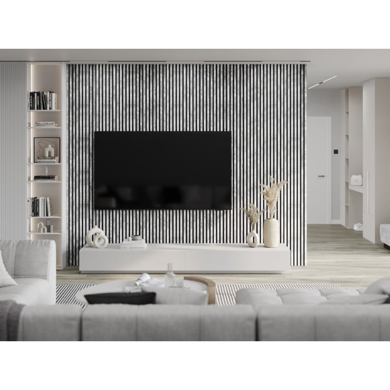 Mexen Lam-F stĺpové akustické lamely 275 x 31,5 cm, filc 6 mm, Biely Dub - S105-275317-2812-064