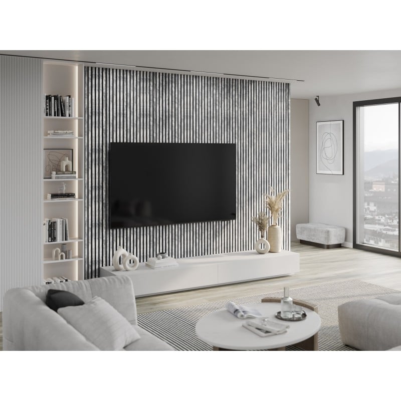 Mexen Lam-F stĺpové akustické lamely 275 x 31,5 cm, filc 6 mm, Biely Dub - S105-275317-2812-064