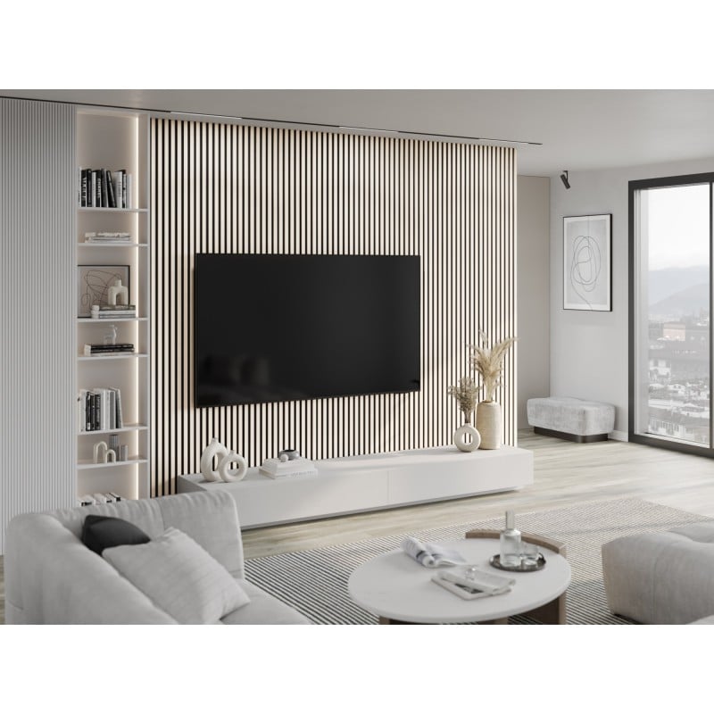 Mexen Lam-F stenové akustické lamely 275 x 31,5 cm, plsť 6 mm, Polárny Dub - S105-275317-2812-067