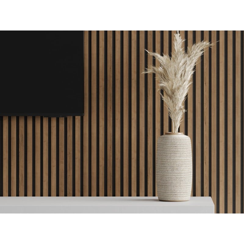 Mexen Lam-F stenové akustické lamely 275 x 31,5 cm, plsť 6 mm, Dub Mocca - S105-275317-2812-074