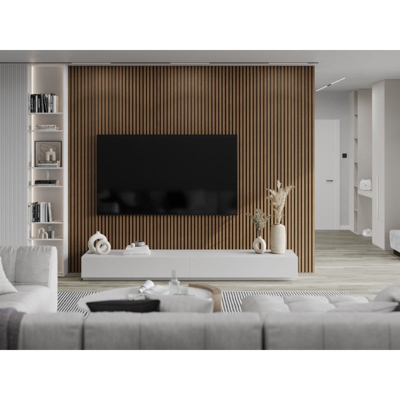 Mexen Lam-F stenové akustické lamely 275 x 31,5 cm, plsť 6 mm, Dub Mocca - S105-275317-2812-074