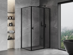 Mexen Mist T sprchovací kút s vyklápacími dverami vpravo 100 x 90 cm, čierny rám, čierna - 8A4T-100-090-70-70-P