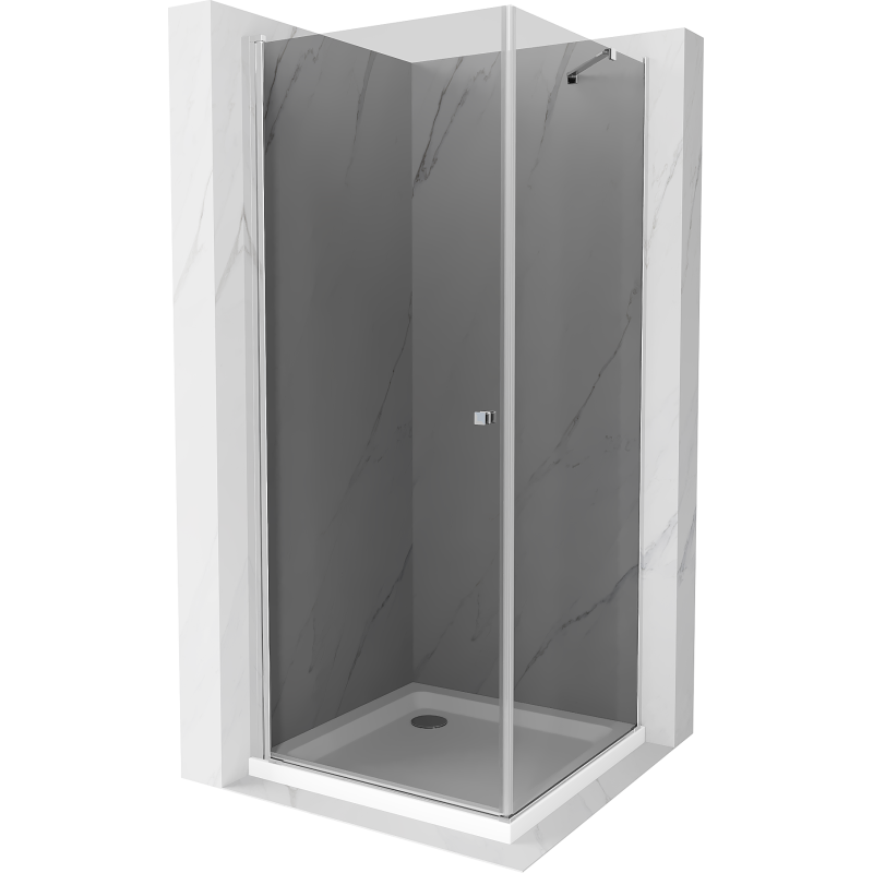Mexen Pretoria Sprchová Kabína Otočná 90 x 90 cm, Grafit, Chróm + Vaníčka Flat - 852-090-090-01-40-4010