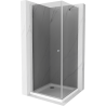 Mexen Pretoria sprchový kút s otváracími dverami 90 x 90 cm, grafit, chróm + vanička Flat - 852-090-090-01-40-4010