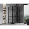 Mexen Mist T sprchový kút výklopný pravý 115 x 75 cm, čierna mriežka, čierny - 8A4T-115-075-70-77-P