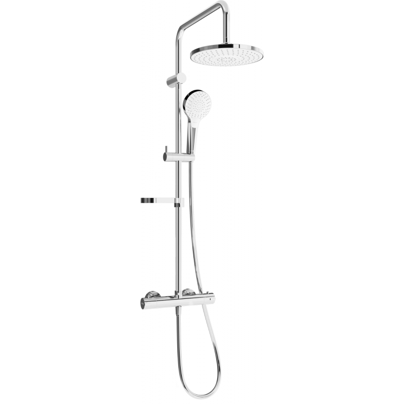 Mexen KX05 súprava nástennej sprchy s dažďovou sprchou a termostatickou batériou, chróm/biela - 771500591-00