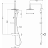 Mexen KX05 súprava nástennej sprchy s dažďovou sprchou a termostatickou batériou, chróm/biela - 771500591-00