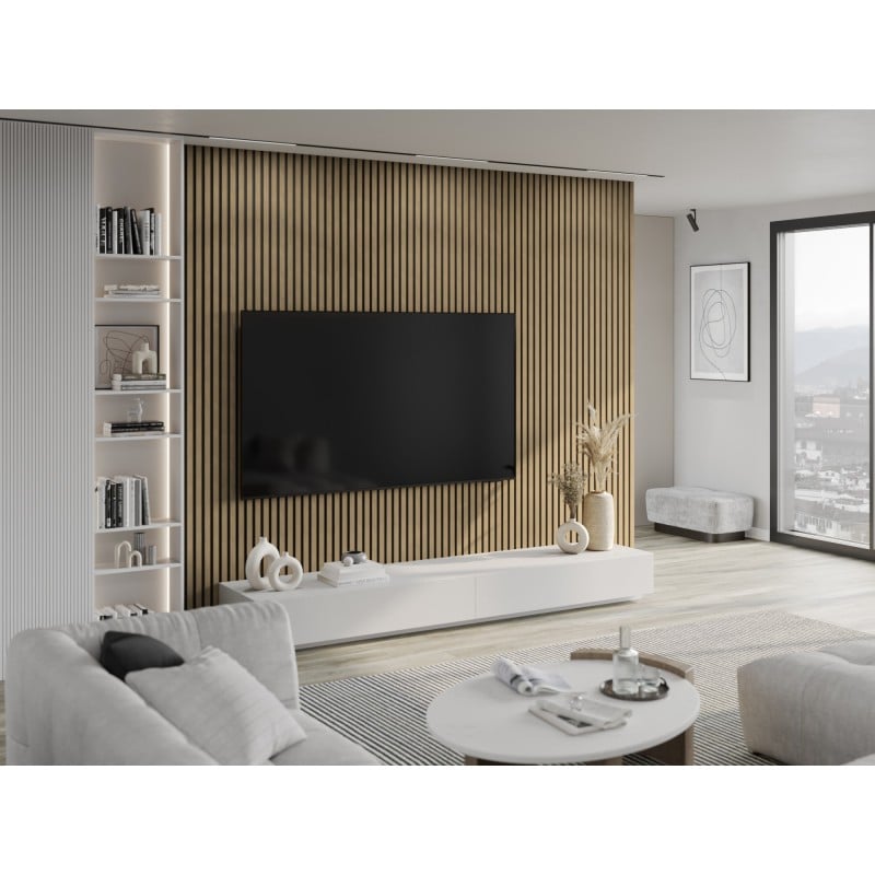 Mexen Lam-B vzorka nástenných lamiel 275 x 30 cm, HDF doska 4 mm, technická dyha, Orech Ľanový - S100-015-S