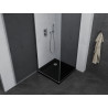 Mexen Pretoria sklopná sprchová kabína 70 x 70 cm, grafit, chróm + sprchová vanička Flat, čierna - 852-070-070-01-40-4070