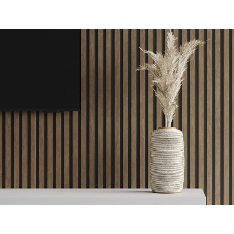 Mexen Lam-B vzorka stenových lamiel 275 x 30 cm, HDF doska 4 mm, technická dyha, Orech Kakaový - S100-018-S