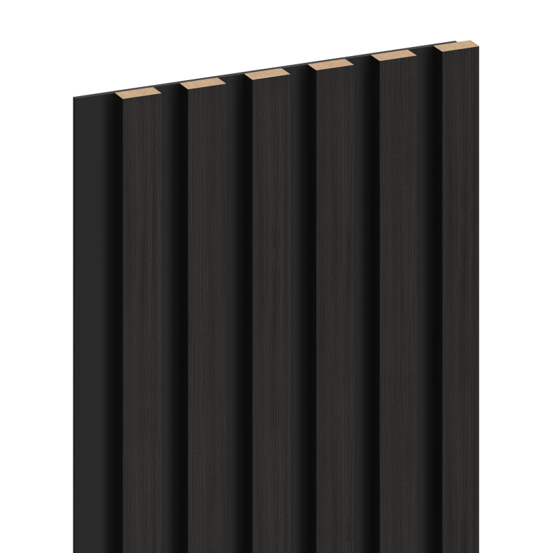 Mexen Lam-B vzorka nástenných lamiel 275 x 30 cm, doska HDF 4 mm, technická dyha, Čierny Eben - S100-023-S