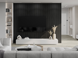 Mexen Lam-B vzorka stenových lamiel 275 x 30 cm, HDF doska 4 mm, technická dyha, Strieborný Čierny Dub - S100-025-S