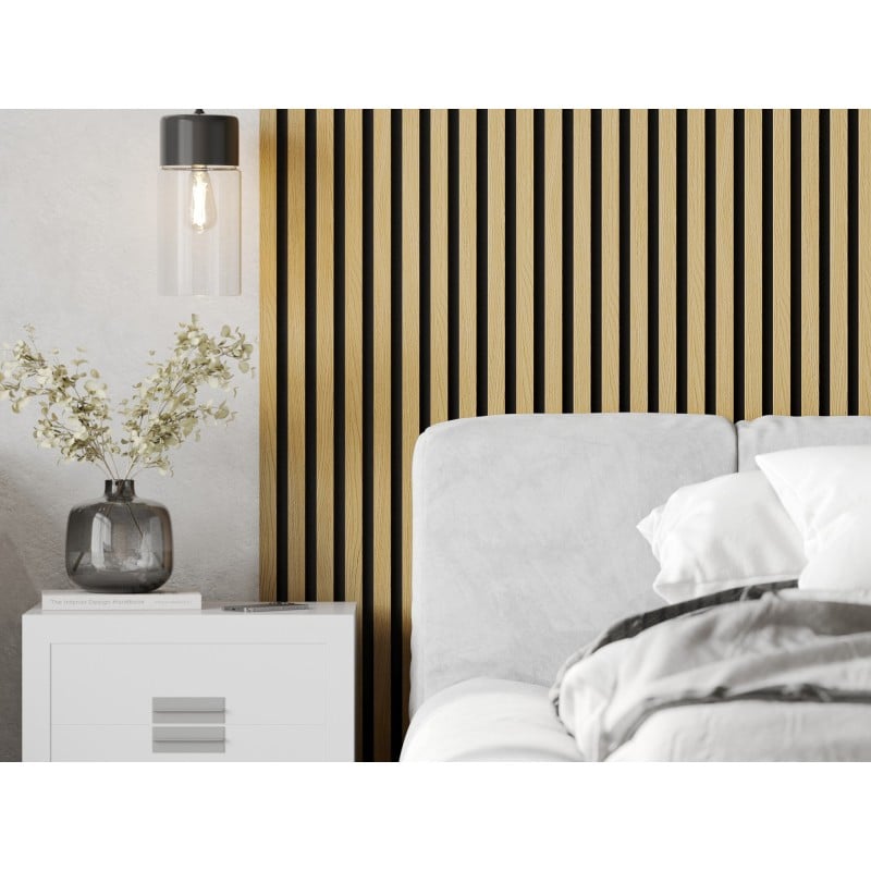 Mexen Lam-F vzorka akustických stenových lamiel 275 x 30 cm, plsť 8 mm, technická dyha, Zlatý Dub - S105-003-S