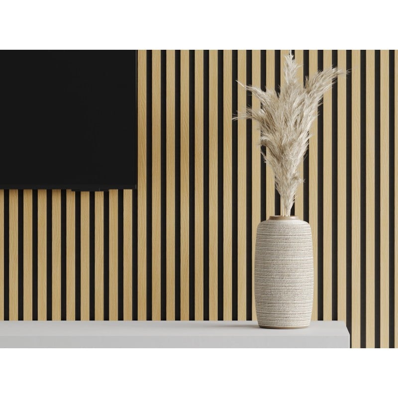 Mexen Lam-F vzorka akustických stenových lamiel 275 x 30 cm, plsť 8 mm, technická dyha, Zlatý Dub - S105-003-S