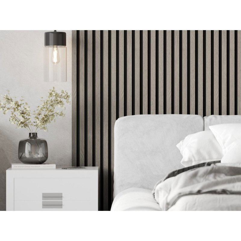 Mexen Lam-F vzorka akustických nástenných lamiel 275 x 30 cm, plsť 8 mm, technická dyha, Popolavý Dub - S105-005-S