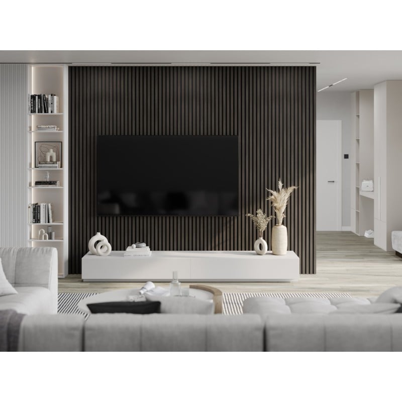 Mexen Lam-F vzorka akustických stenových lamiel 275 x 30 cm, plsť 8 mm, technická dyha, Strieborný Orech - S105-009-S