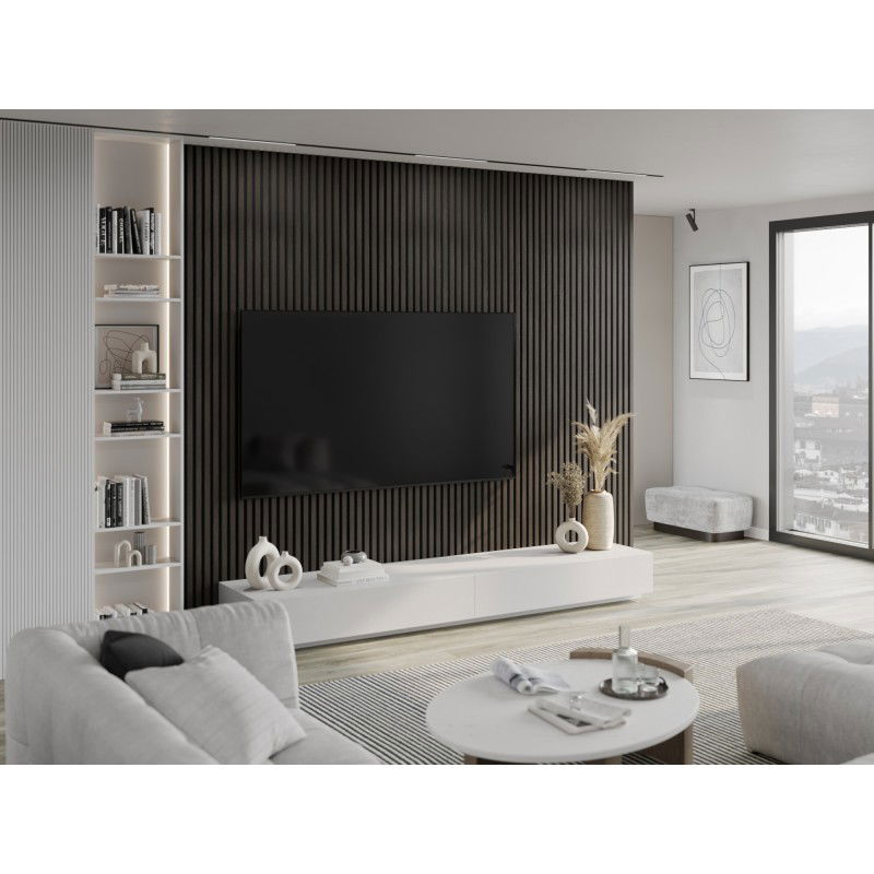 Mexen Lam-F vzorka akustických stenových lamiel 275 x 30 cm, plsť 8 mm, technická dyha, Strieborný Orech - S105-009-S