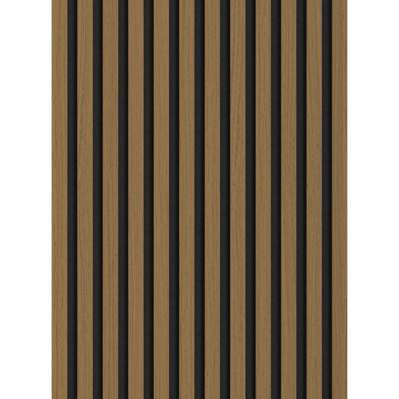 Mexen Lam-F vzorka akustických stenových lamiel 275 x 30 cm, plsť 8 mm, technická dyha, Zlatý Teak - S105-014-S