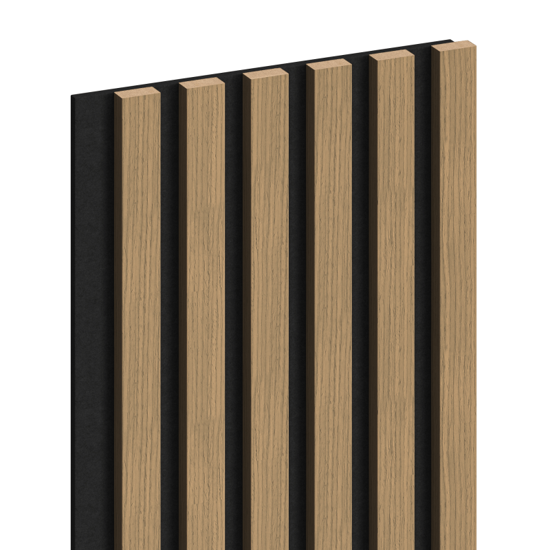 Mexen Lam-F vzorka akustických stenových lamiel 275 x 30 cm, plst 8 mm, technická dyha, Ľanový Orech - S105-015-S