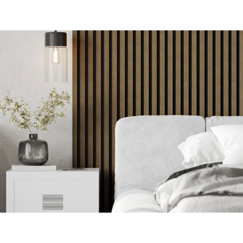 Mexen Lam-F vzorka akustických stienových lamiel 275 x 30 cm, plsť 8 mm, technická dyha, prírodný orech - S105-016-S