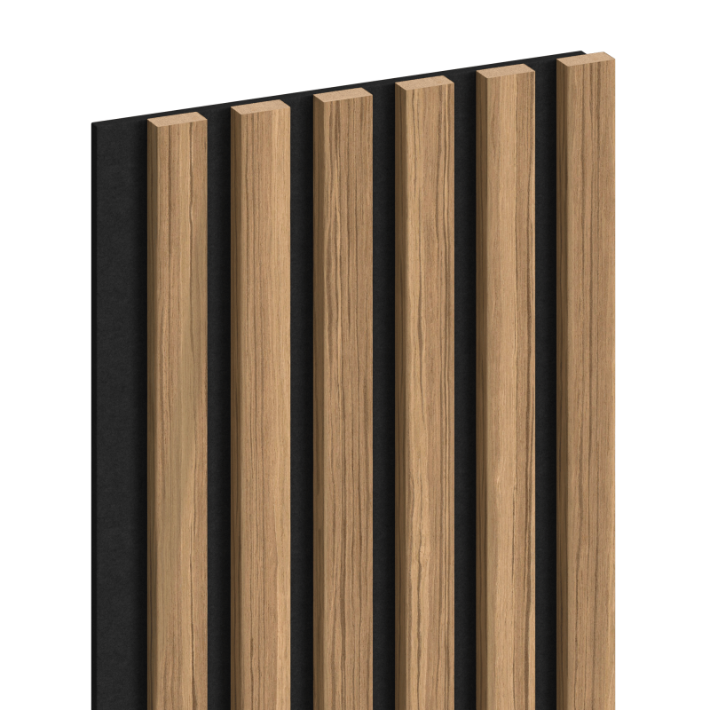 Mexen Lam-F vzorka akustických stenových lamiel 275 x 30 cm, plsť 8 mm, technická dyha, Svetlý Orech - S105-017-S