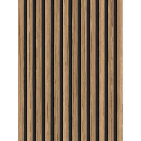 Mexen Lam-F vzorka akustických stenových lamiel 275 x 30 cm, plsť 8 mm, technická dyha, Svetlý Orech - S105-017-S