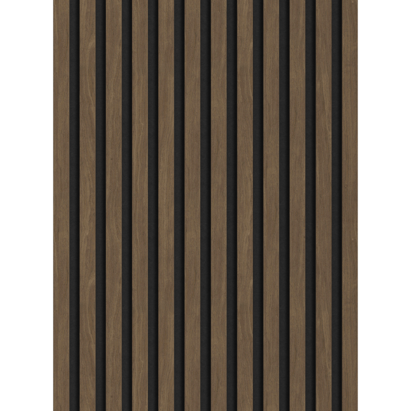 Mexen Lam-F vzorka akustických nástenných lamiel 275 x 30 cm, plsť 8 mm, technická dyha, Oriešok Kakaový - S105-018-S