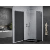 Mexen Pretoria otváracia sprchová kabína 70 x 110 cm, grafitová, chróm + čierna vanička Flat - 852-070-110-01-40-4070